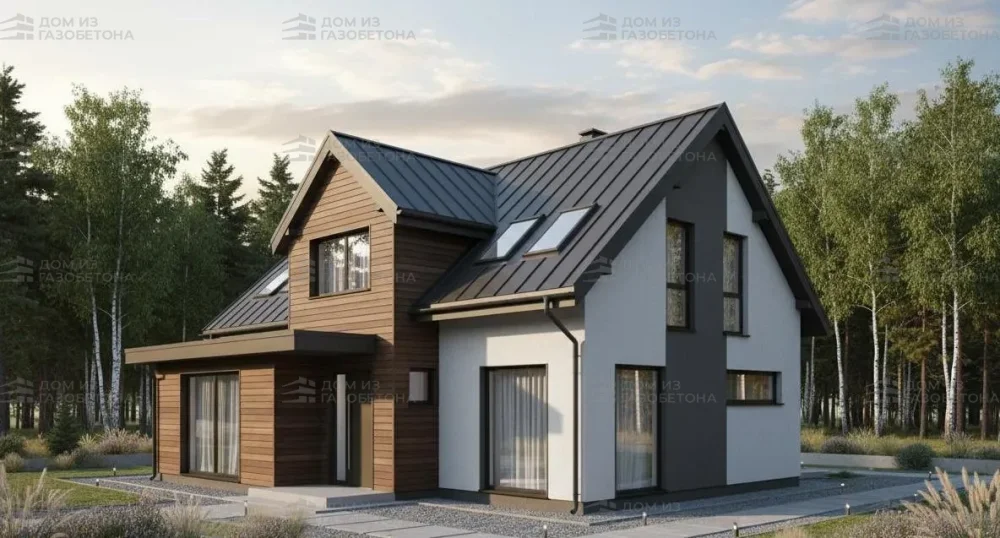 Проект Двухэтажный дом 11 на 9, 95 м2