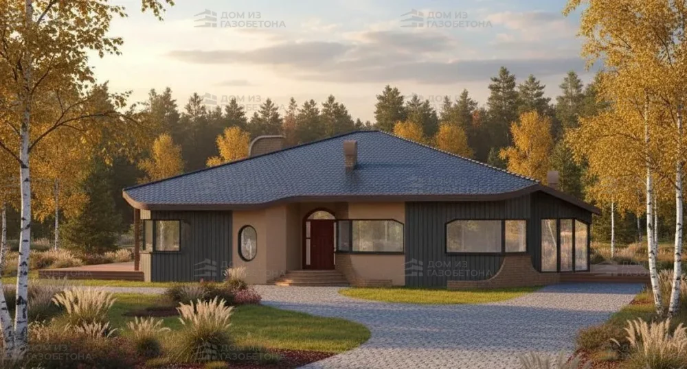 Проект Одноэтажный дом 23 на 22, 284 м2