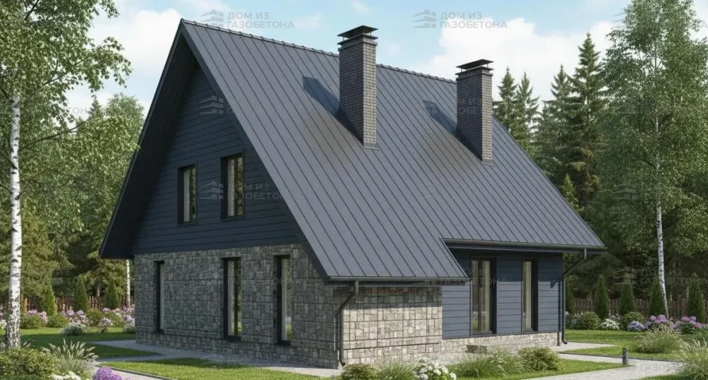 Проект Двухэтажный дом 11 на 11, 140 м2