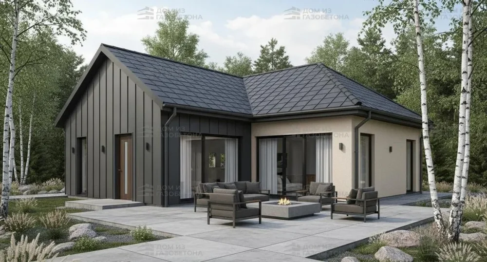 Проект Одноэтажный дом 13 на 11, 103 м2