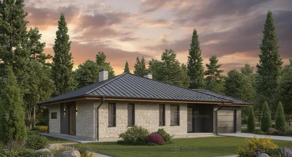 Проект Одноэтажный дом 15 на 16, 149 м2