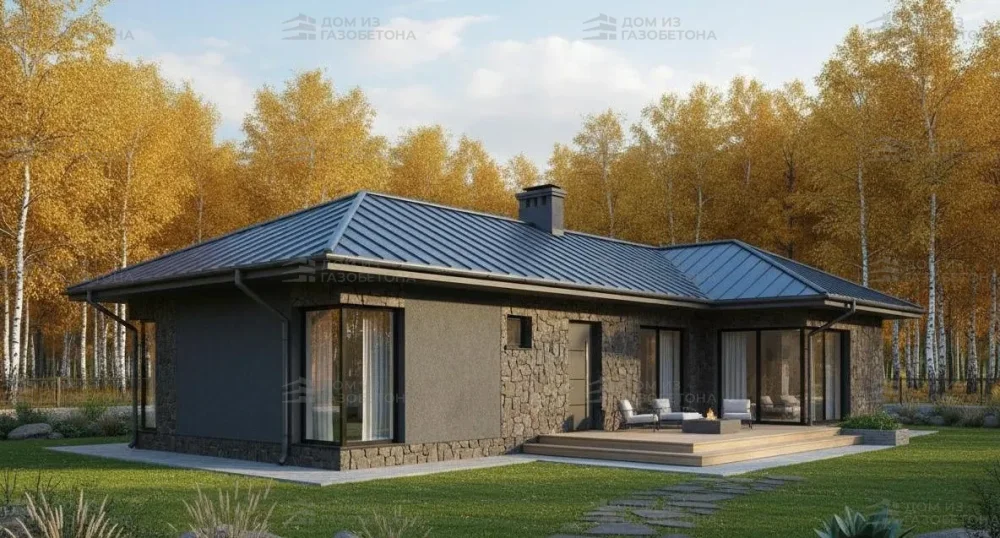 Проект Одноэтажный дом 13 на 17, 132 м2