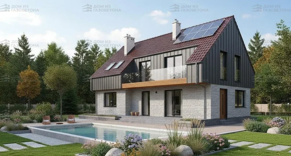 Проект Двухэтажный дом 15 на 11, 186 м2